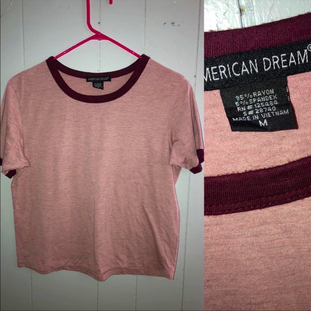 American dream ash maroon crop top size M